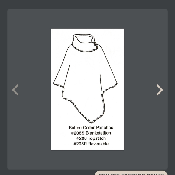 Rhonda Stark Southwestern Style Button Fringe Collar Poncho One size 30" - Picture 9 of 13